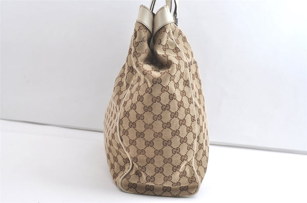 Authentic GUCCI Vintage Shoulder Tote Bag GG Canvas Leather 153213 Brown 7866J
