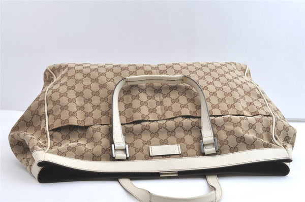 Authentic GUCCI Vintage Shoulder Tote Bag GG Canvas Leather 153213 Brown 7866J