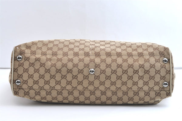 Authentic GUCCI Vintage Shoulder Tote Bag GG Canvas Leather 153213 Brown 7866J