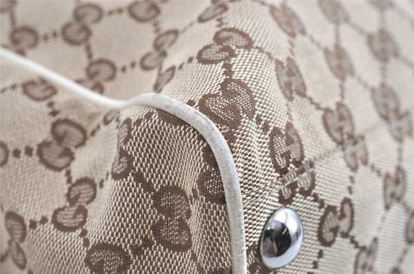 Authentic GUCCI Vintage Shoulder Tote Bag GG Canvas Leather 153213 Brown 7866J