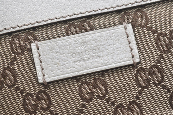 Authentic GUCCI Vintage Shoulder Tote Bag GG Canvas Leather 153213 Brown 7866J