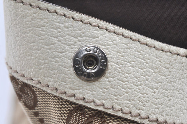 Authentic GUCCI Vintage Shoulder Tote Bag GG Canvas Leather 153213 Brown 7866J