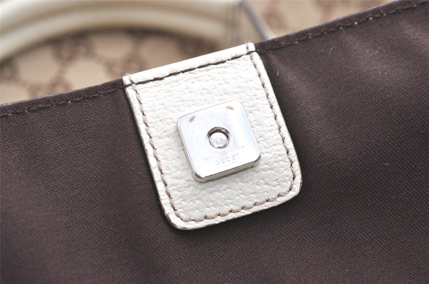 Authentic GUCCI Vintage Shoulder Tote Bag GG Canvas Leather 153213 Brown 7866J