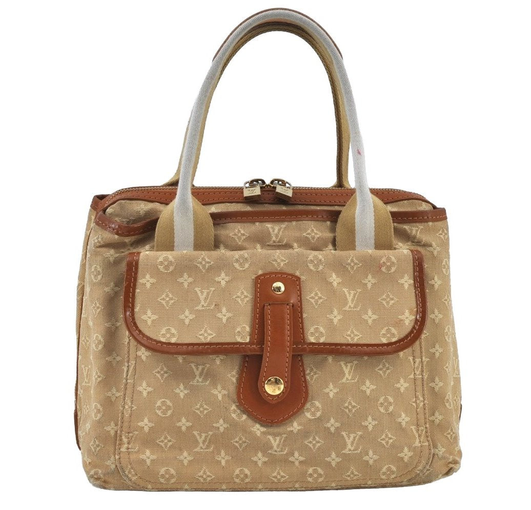 Auth Louis Vuitton Monogram Mini Sac Marie Kate Hand Bag Beige M92505 LV 7867F
