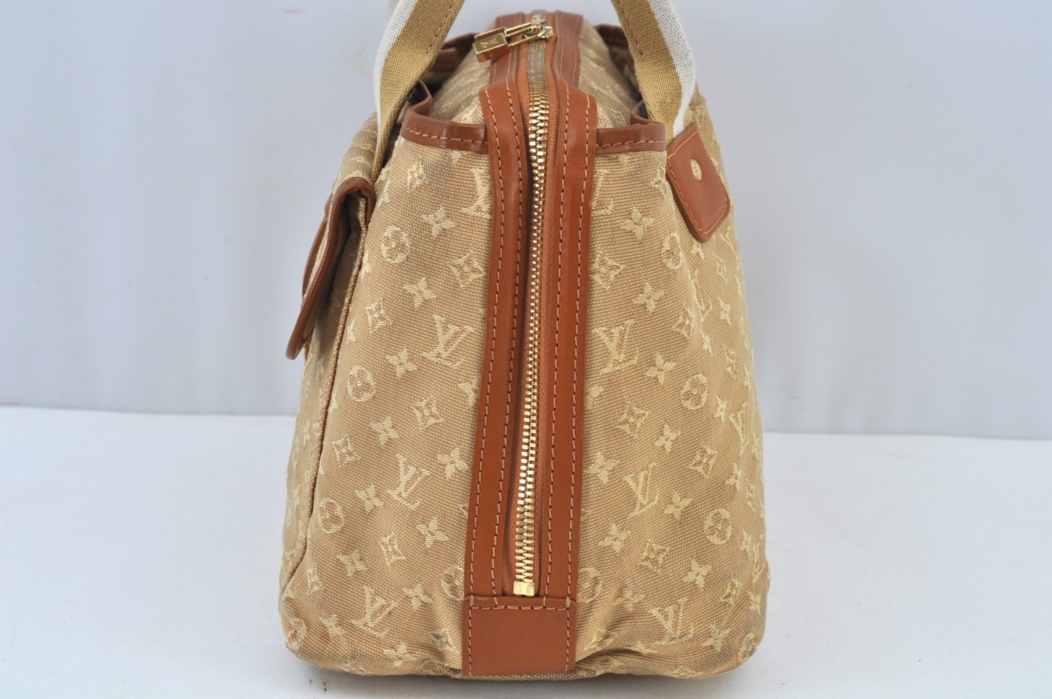 Auth Louis Vuitton Monogram Mini Sac Marie Kate Hand Bag Beige M92505 LV 7867F