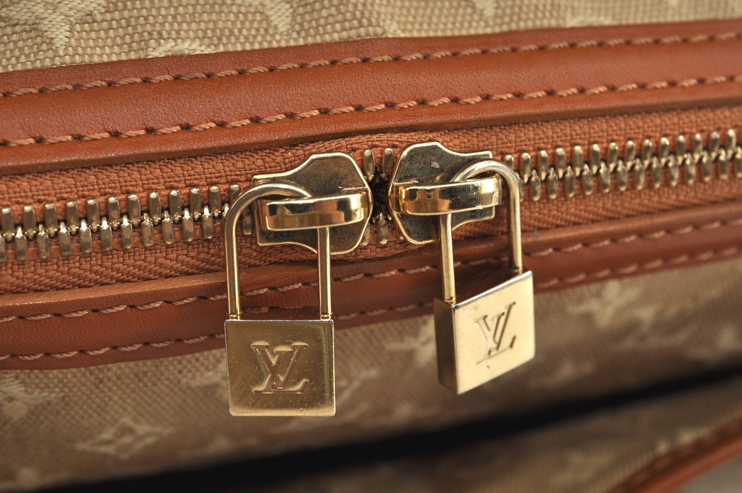 Auth Louis Vuitton Monogram Mini Sac Marie Kate Hand Bag Beige M92505 LV 7867F