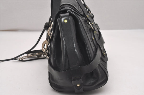 Authentic Chloe Kerala Vintage Tote Hand Bag Leather Black 7867I