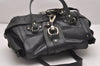 Authentic Chloe Kerala Vintage Tote Hand Bag Leather Black 7867I