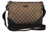 Authentic GUCCI Shoulder Cross Body Bag GG Canvas Leather 114273 Brown 7867J