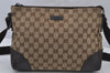 Authentic GUCCI Shoulder Cross Body Bag GG Canvas Leather 114273 Brown 7867J