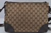 Authentic GUCCI Shoulder Cross Body Bag GG Canvas Leather 114273 Brown 7867J