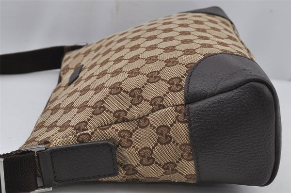 Authentic GUCCI Shoulder Cross Body Bag GG Canvas Leather 114273 Brown 7867J