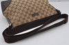 Authentic GUCCI Shoulder Cross Body Bag GG Canvas Leather 114273 Brown 7867J