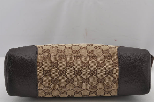 Authentic GUCCI Shoulder Cross Body Bag GG Canvas Leather 114273 Brown 7867J