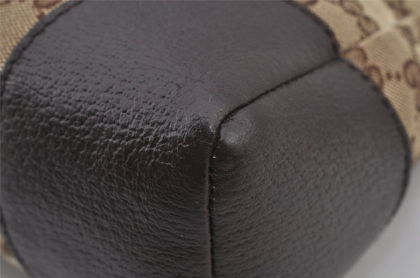 Authentic GUCCI Shoulder Cross Body Bag GG Canvas Leather 114273 Brown 7867J