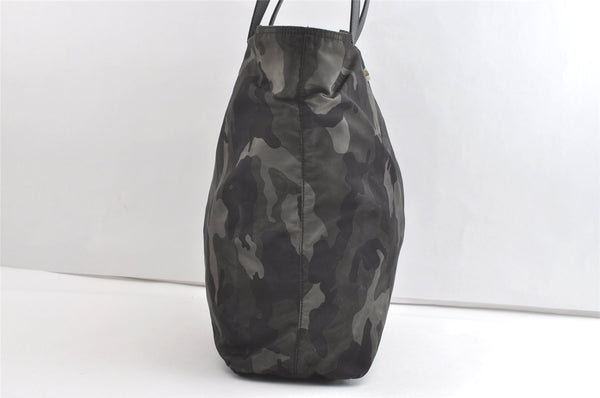 Authentic PRADA Tessuto Camoufl Nylon Leather Tote Bag VA0883 Gray 7868J