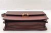 Authentic Cartier Must de Cartier Leather Shoulder Cross Bag Bordeaux Red 7870I