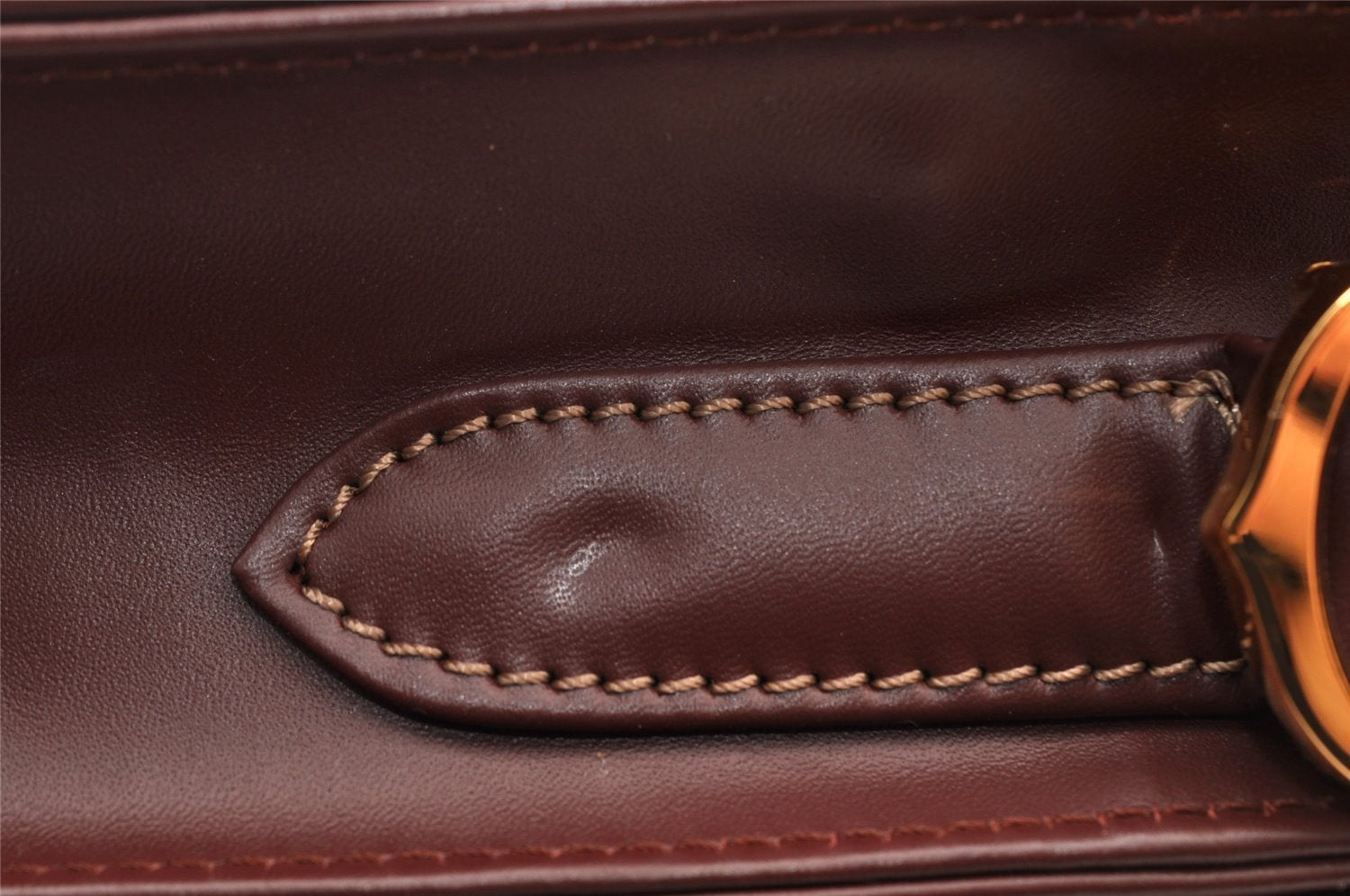 Authentic Cartier Must de Cartier Leather Shoulder Cross Bag Bordeaux Red 7870I