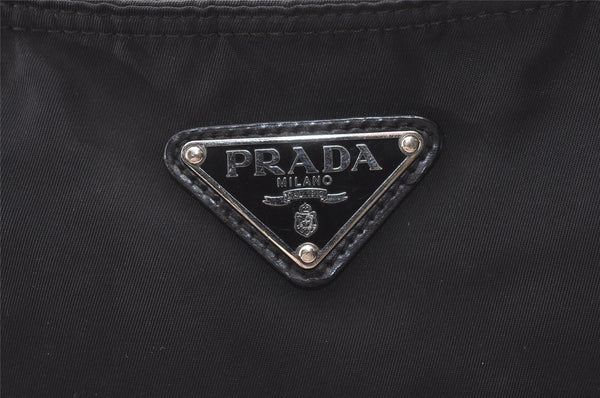 Authentic PRADA Vintage Nylon Tessuto Leather 2Way Shoulder Tote Bag Black 7872J