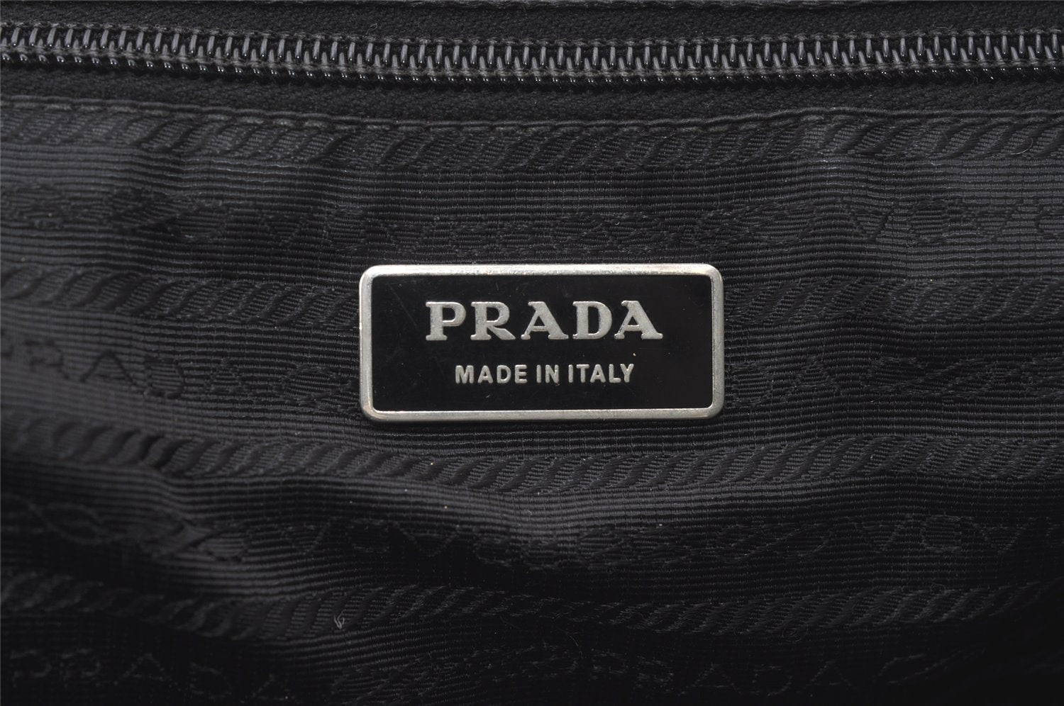 Authentic PRADA Vintage Nylon Tessuto Leather 2Way Shoulder Tote Bag Black 7872J