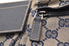 Authentic GUCCI Sherry Line Waist Body Bag GG Canvas Leather 28566 Navy 7874I