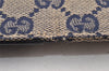 Authentic GUCCI Sherry Line Waist Body Bag GG Canvas Leather 28566 Navy 7874I