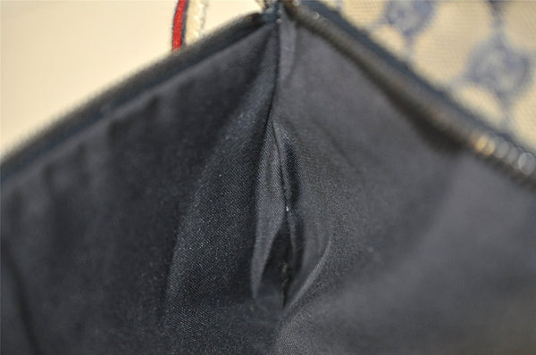 Authentic GUCCI Sherry Line Waist Body Bag GG Canvas Leather 28566 Navy 7874I