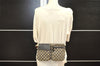Authentic GUCCI Sherry Line Waist Body Bag GG Canvas Leather 28566 Navy 7874I