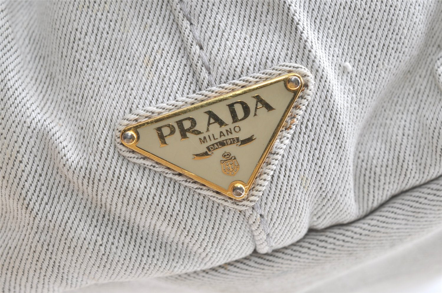 Authentic PRADA Vintage Canapa M Canvas 2Way Shoulder Hand Bag White 7875J