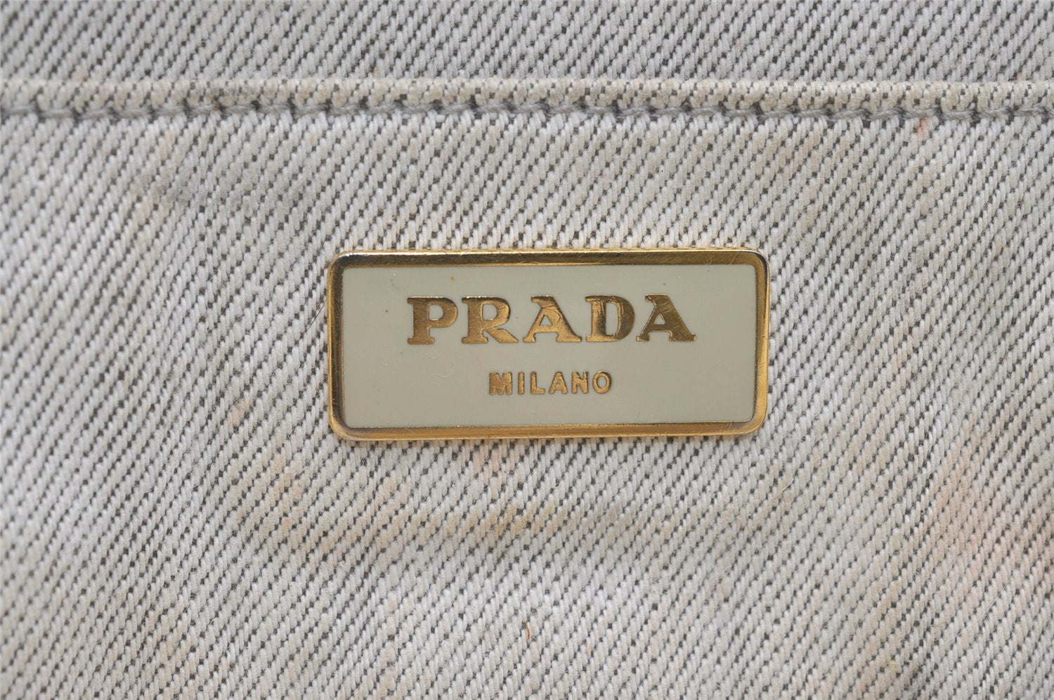 Authentic PRADA Vintage Canapa M Canvas 2Way Shoulder Hand Bag White 7875J