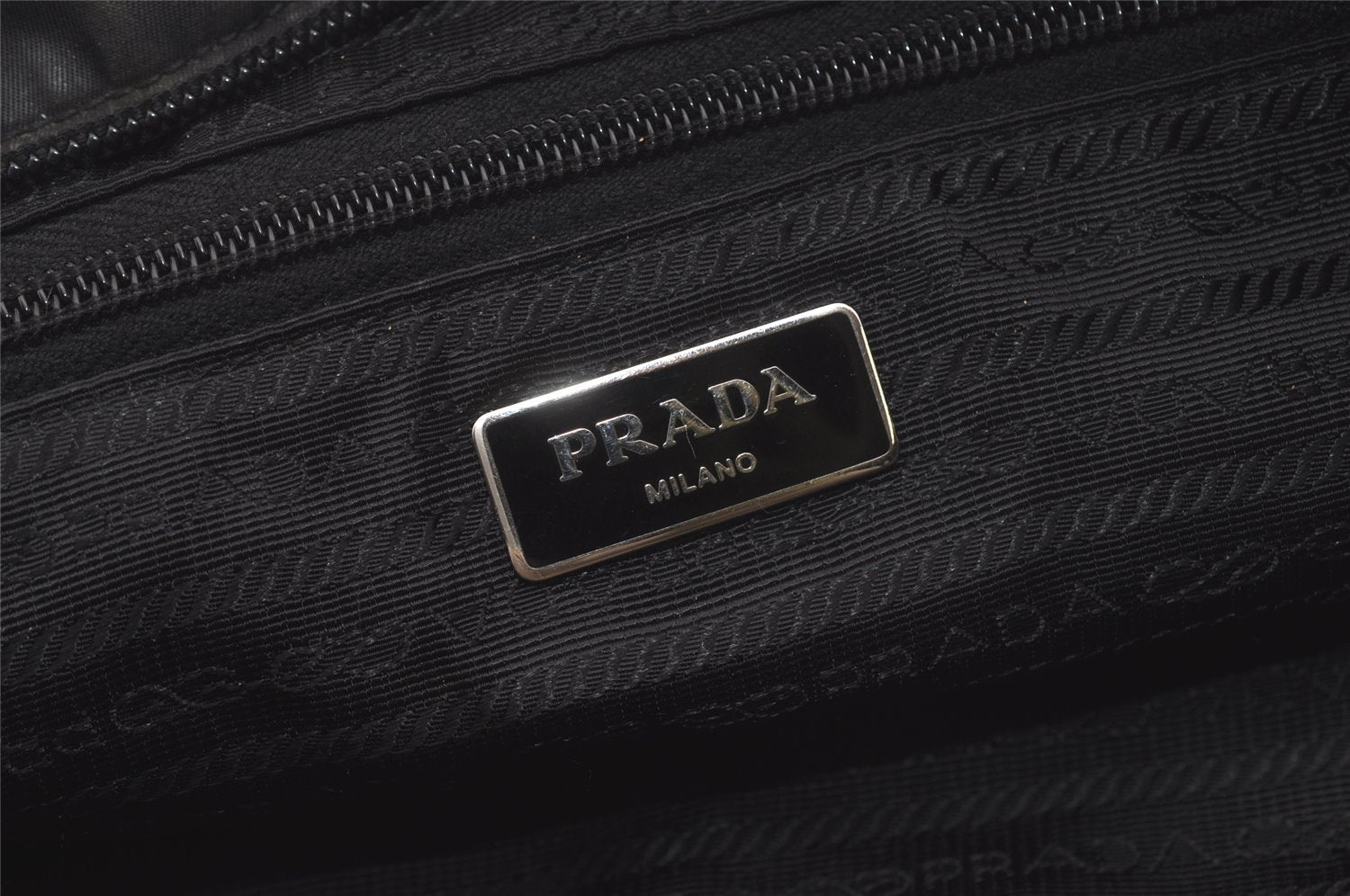 Authentic PRADA TESSUTO Nylon Leather 2Way Shoulder Tote Bag BR4561 Black 7876I