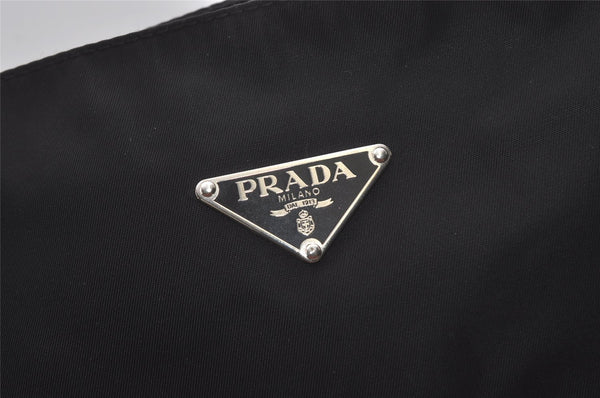 Authentic PRADA Vintage Nylon Tessuto Leather Tote Hand Bag Black 7877I