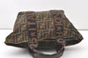 Authentic FENDI Vintage Zucca Tote Hand Bag Nylon Leather Brown 7878J