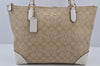 Authentic COACH Signature Shoulder Tote Bag PVC Leather F29208 Beige 7881J