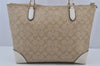 Authentic COACH Signature Shoulder Tote Bag PVC Leather F29208 Beige 7881J