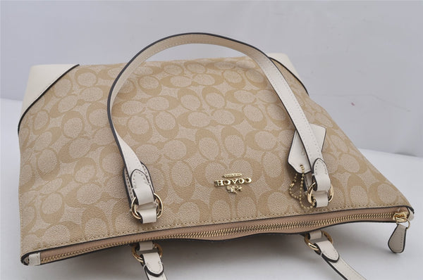 Authentic COACH Signature Shoulder Tote Bag PVC Leather F29208 Beige 7881J