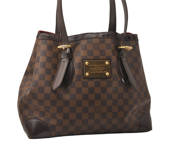 Authentic Louis Vuitton Damier Hampstead MM Shoulder Tote Bag N51204 LV 7885J