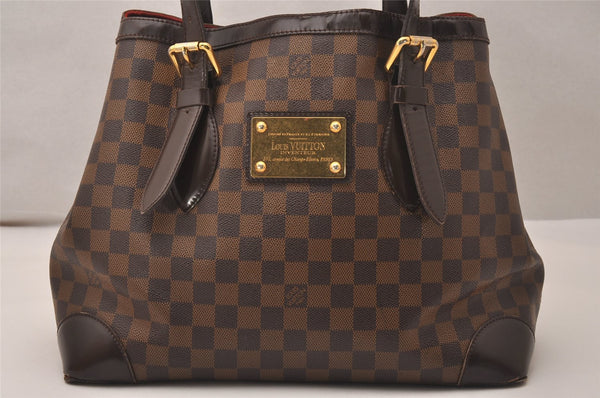 Authentic Louis Vuitton Damier Hampstead MM Shoulder Tote Bag N51204 LV 7885J