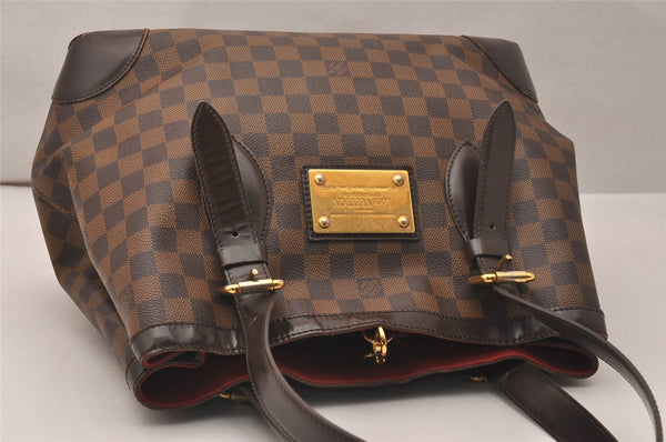 Authentic Louis Vuitton Damier Hampstead MM Shoulder Tote Bag N51204 LV 7885J