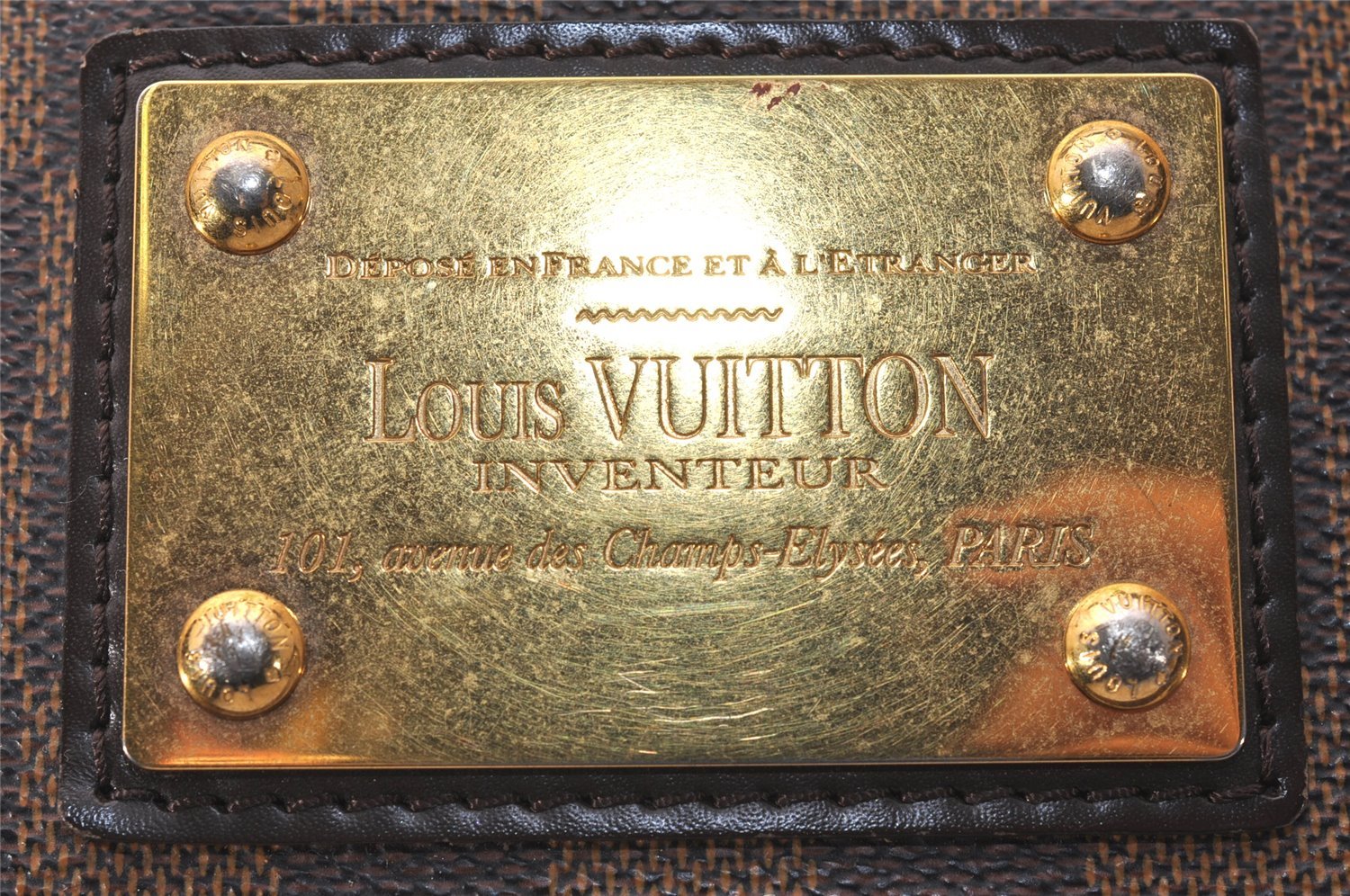 Authentic Louis Vuitton Damier Hampstead MM Shoulder Tote Bag N51204 LV 7885J