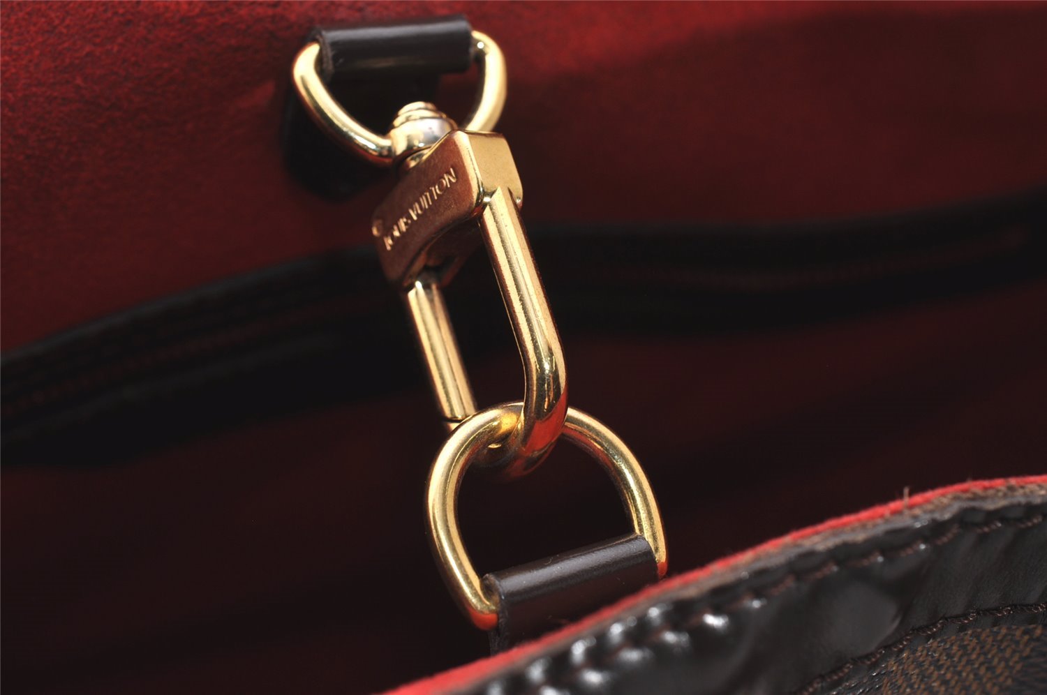 Authentic Louis Vuitton Damier Hampstead MM Shoulder Tote Bag N51204 LV 7885J