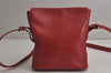 Authentic BURBERRY Vintage Leather Shoulder Cross Body Bag Purse Red 7887J