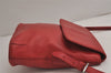 Authentic BURBERRY Vintage Leather Shoulder Cross Body Bag Purse Red 7887J