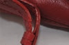 Authentic BURBERRY Vintage Leather Shoulder Cross Body Bag Purse Red 7887J