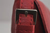 Authentic BURBERRY Vintage Leather Shoulder Cross Body Bag Purse Red 7887J