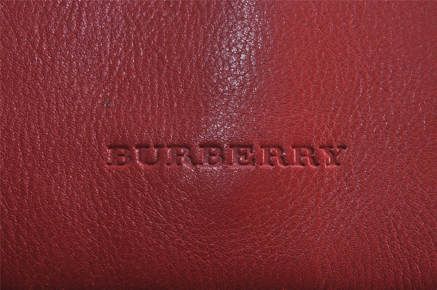 Authentic BURBERRY Vintage Leather Shoulder Cross Body Bag Purse Red 7887J