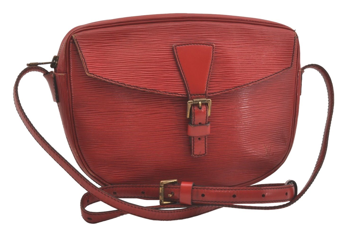 Authentic Louis Vuitton Epi Jeune Fille Shoulder Cross Bag Red M52157 LV 7888I