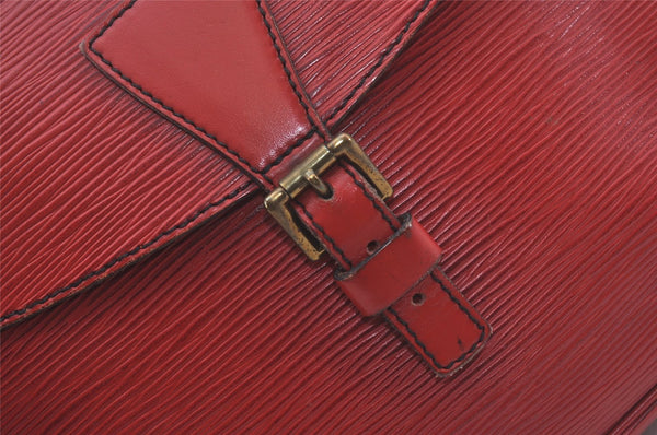 Authentic Louis Vuitton Epi Jeune Fille Shoulder Cross Bag Red M52157 LV 7888I