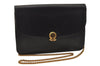 Authentic Christian Dior Vintage Chain Shoulder Bag Purse Leather Navy 7888J