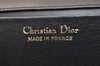 Authentic Christian Dior Vintage Chain Shoulder Bag Purse Leather Navy 7888J